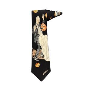 Vintage Norman Rockwell Halloween Necktie Saturday Evening Post Silk Novelty